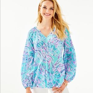Lilly Pulitzer Marvelles top jellyfish print